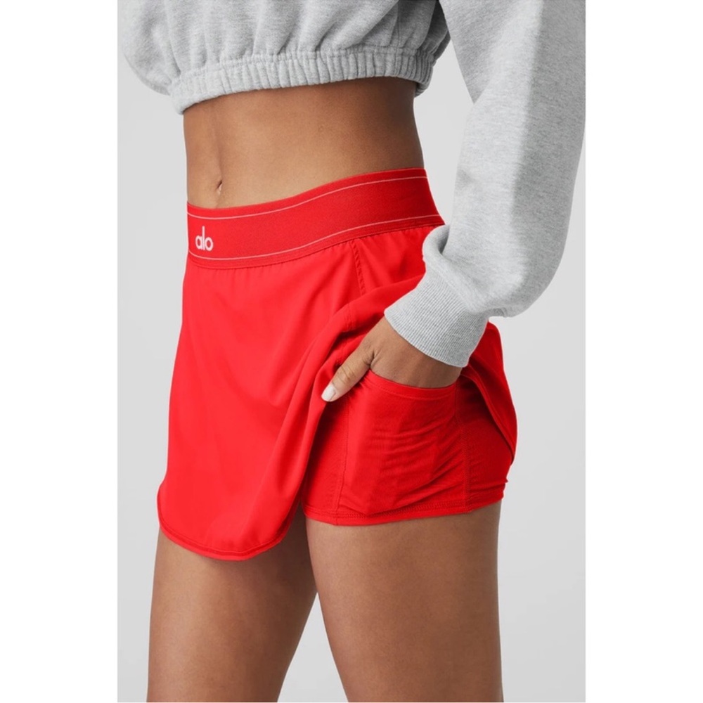 ALO Yoga Match Point Tennis Skirt in Red Hot Summer Limited Edition Size M - Picture 9 of 11